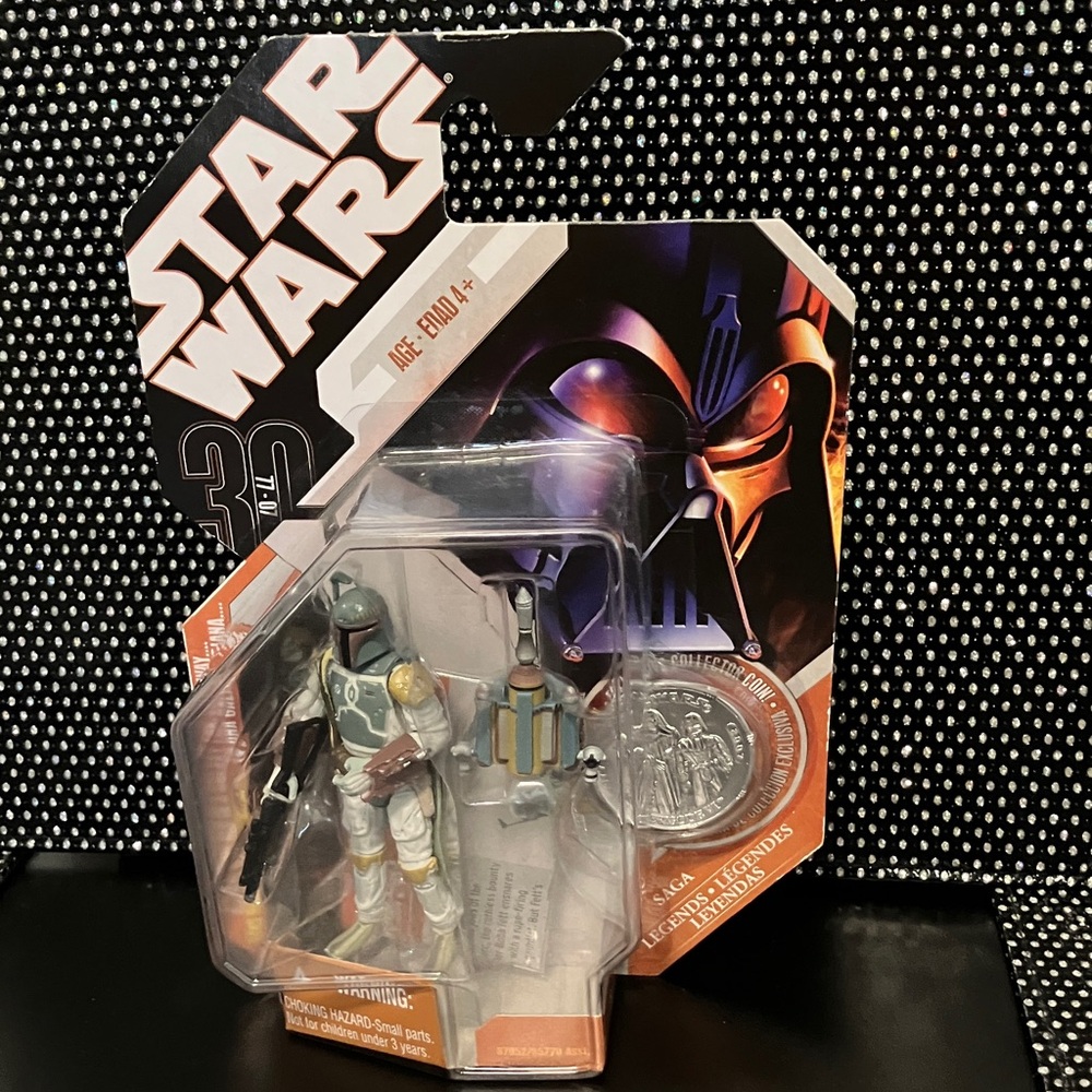 Star Wars Boba Fett Collectible Action Figure with Silver Coin
